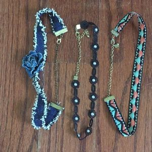 Three choker necklaces